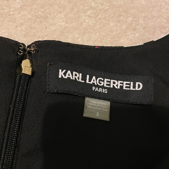 Karl Lagerfeld hi-low wrap Polk-a-dot dress-size8 like new - Picture 10 of 13
